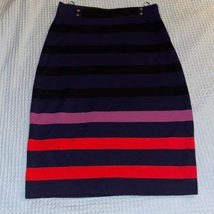 HUGO BOSS: multicolor zip up pencil skirt size medium